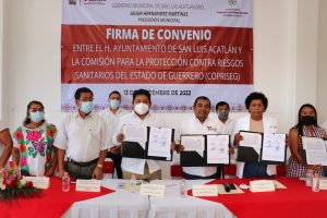 Firman convenio la SSG, COPRISEG y San Luis Acatlán para la prevención de riesgos sanitarios